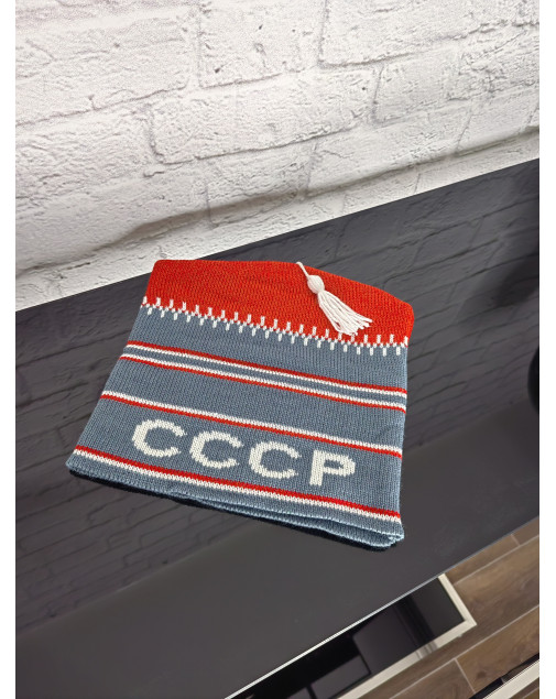 Шапка петушок с кисточкой СССР серая Шапка петушок с кисточкой СССР серая