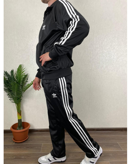 Костюм спортивный эластик Adidas черный Костюм спортивный эластик Adidas черный
