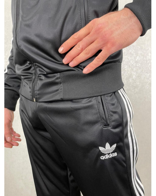 Костюм спортивный эластик Adidas черный Костюм спортивный эластик Adidas черный