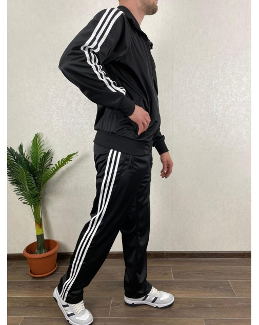 Костюм спортивный эластик Adidas черный Костюм спортивный эластик Adidas черный